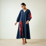 Mabel Slub Cotton Maxi Dress - Black