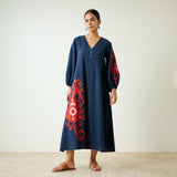 Mabel Slub Cotton Maxi Dress - Black