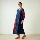 Mabel Slub Cotton Maxi Dress - Black