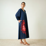 Mabel Slub Cotton Maxi Dress - Black