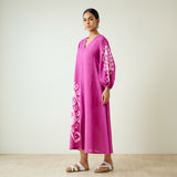 Mabel Slub Cotton Maxi Dress - Pink