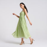 Pistachio Leheriya Mulmul Dress