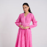 Pink Leheriya Pure Cotton Maxi Dress