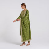 Olive Embroidered Gulzaar Velvet Set with Dupatta