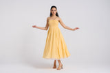 Mango Yellow Leheriya Mulmul Dress