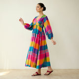 Candy Cloud Pure Slub Cotton Dress - Multicolour