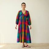 Mira Pure Slub Cotton Dress - Multicolour