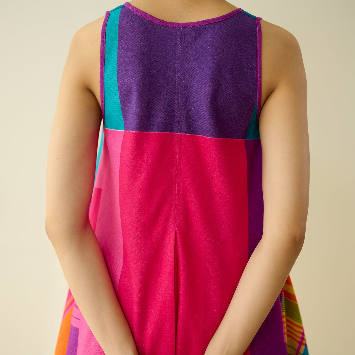 Mosaic Mood Pure Slub Cotton Kurta Set - Multicolour