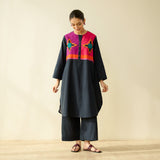 Ikatra Pure Slub Cotton Kurta Set - Black
