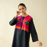 Ikatra Pure Slub Cotton Kurta Set - Black