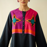 Ikatra Pure Slub Cotton Kurta Set - Black