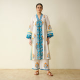 Bagh Bahaar Mulmul Cotton Kurta Set - Golden Yellow