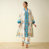 Bagh Bahaar Mulmul Cotton Kurta Set - Golden Yellow