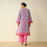 Meera Mulmul Cotton Kurta Set - Sky Blue