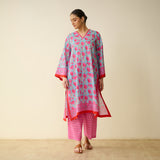 Meera Mulmul Cotton Kurta Set - Sky Blue