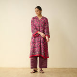 Meera Mulmul Cotton Kurta Set - Purple