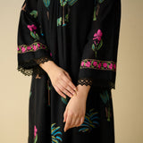 Rani Bagh Fine Slub Cotton Kurta Set - Black