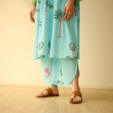 Rani Bagh Fine Slub Cotton Kurta Set - Sky Blue