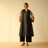 Sangria Fine Slub Cotton Kurta - Black