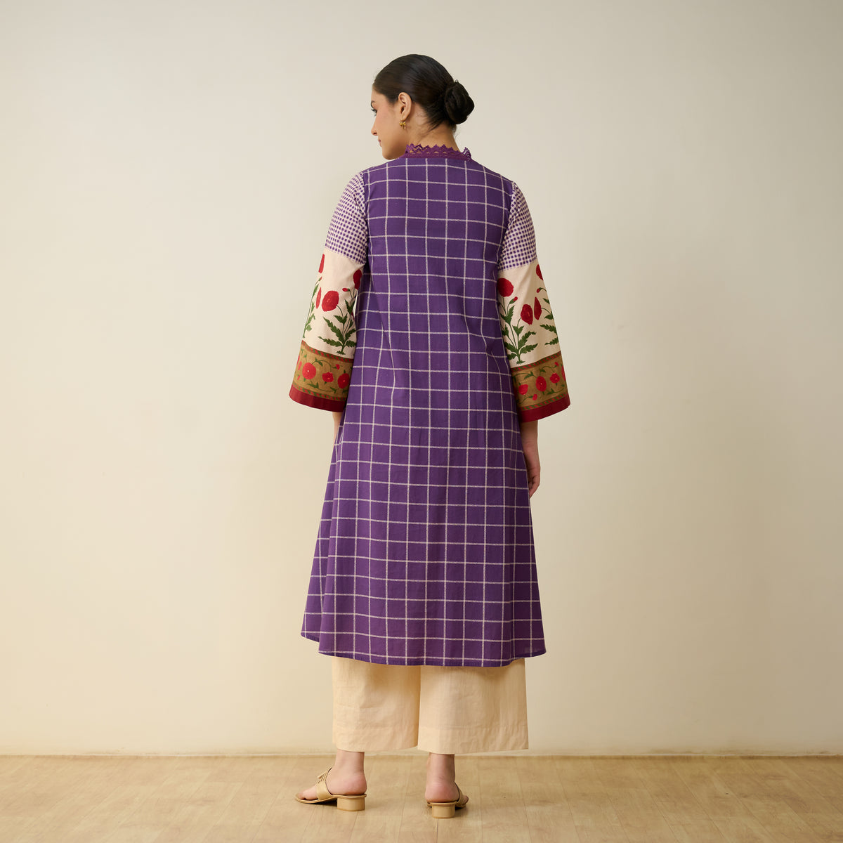 Sangria Fine Slub Cotton Kurta - Purple