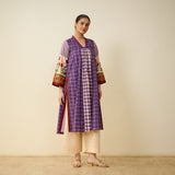 Sangria Fine Slub Cotton Kurta - Purple