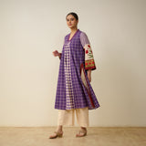 Sangria Fine Slub Cotton Kurta - Purple
