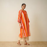 Bohemian Cotton Slub Breeze Kurta - Hues of Orange