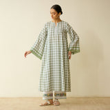 Countryside Seersucker Cotton Kurta Set - Pista Green