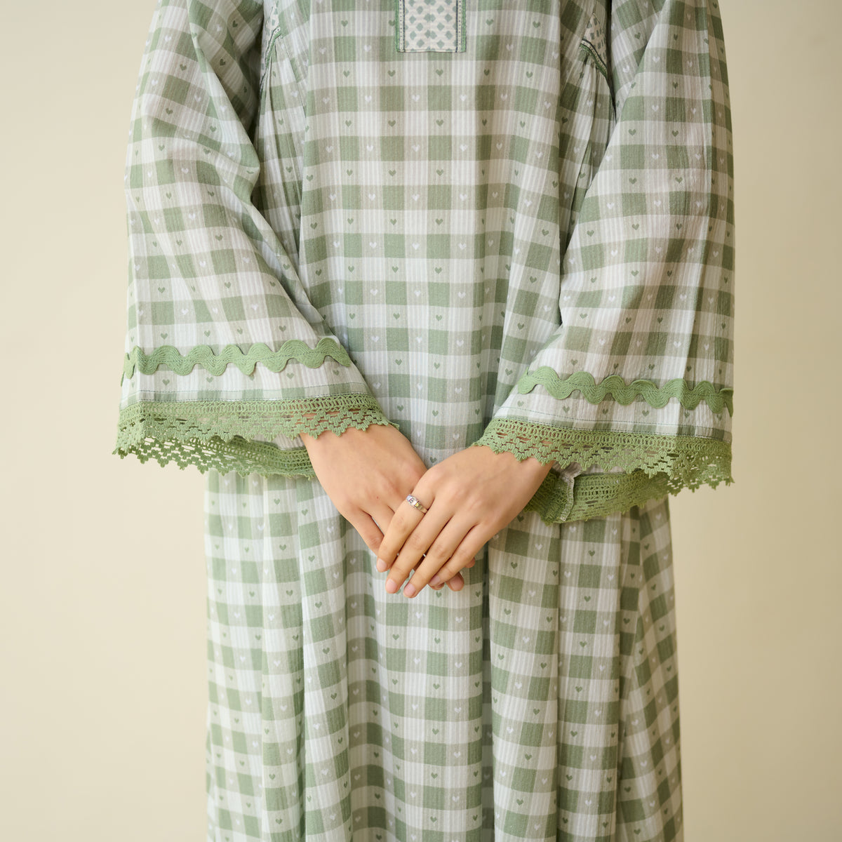 Countryside Seersucker Cotton Kurta Set - Pista Green