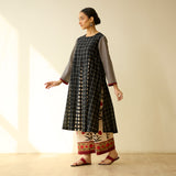 Pattern Play Fine Slub Cotton Kurta Set - Black