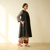 Pattern Play Fine Slub Cotton Kurta Set - Black