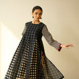 Pattern Play Fine Slub Cotton Kurta Set - Black