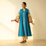 Sangria Fine Slub Cotton Kurta - Firozi