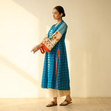 Sangria Fine Slub Cotton Kurta - Firozi