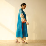 Sangria Fine Slub Cotton Kurta - Firozi