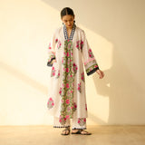 Bagh Bahaar Mulmul Cotton Kurta Set - Rani Pink