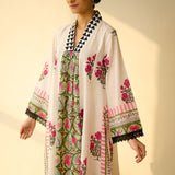 Bagh Bahaar Mulmul Cotton Kurta Set - Rani Pink
