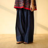 Phool Varsha Mulmul Cotton Farsi Set - Navy Blue
