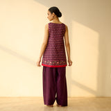 Phool Varsha Mulmul Cotton Farsi Set - Purple