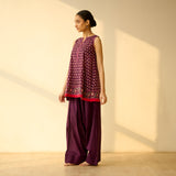 Phool Varsha Mulmul Cotton Farsi Set - Purple