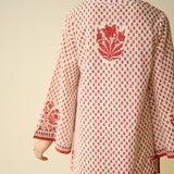 Smriti Bagh Mulmul Cotton Farsi Set - Brick Red