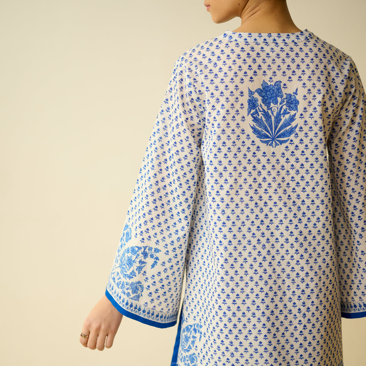 Smriti Bagh Mulmul Cotton Farsi Set - Jaipur Blue