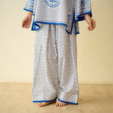 Smriti Bagh Mulmul Cotton Farsi Set - Jaipur Blue