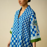 Palm Paradise Fine Slub Cotton Shirt - Blue