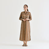 Brown Sanganeri Printed Cotton Kurta Dress