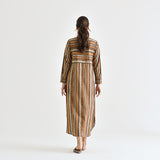 Brown Sanganeri Printed Cotton Kurta Dress