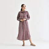 Mauve Sanganeri Printed Cotton Kurta Dress