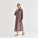 Mauve Sanganeri Printed Cotton Kurta Dress