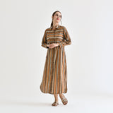 Brown Sanganeri Printed Cotton Kurta Dress