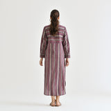 Mauve Sanganeri Printed Cotton Kurta Dress